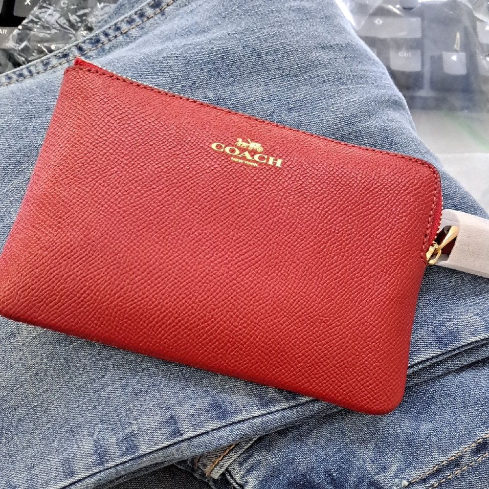 Coach Red Corner Zip Wrislet